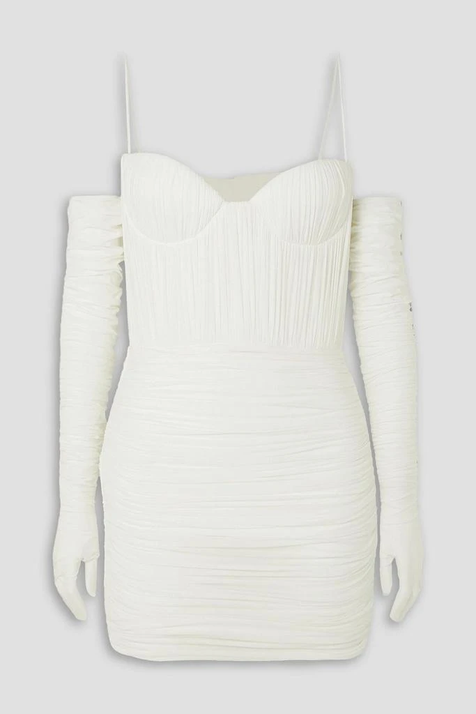 Alex Perry Paige cold-shoulder ruched stretch-jersey mini dress 1