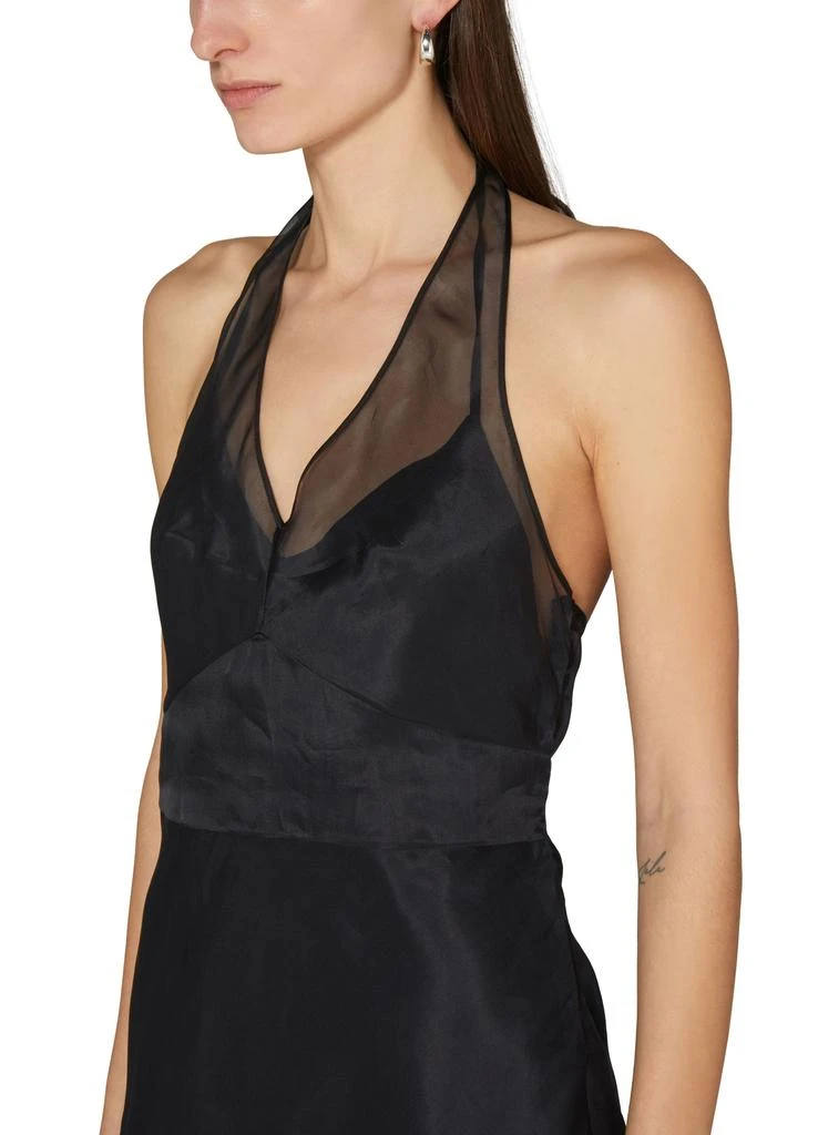 prada backless dress c. 2006 Prada by Miuccia Prada Black Silk & Silk Chiffon Low Scooped B   Shrimpton Couture