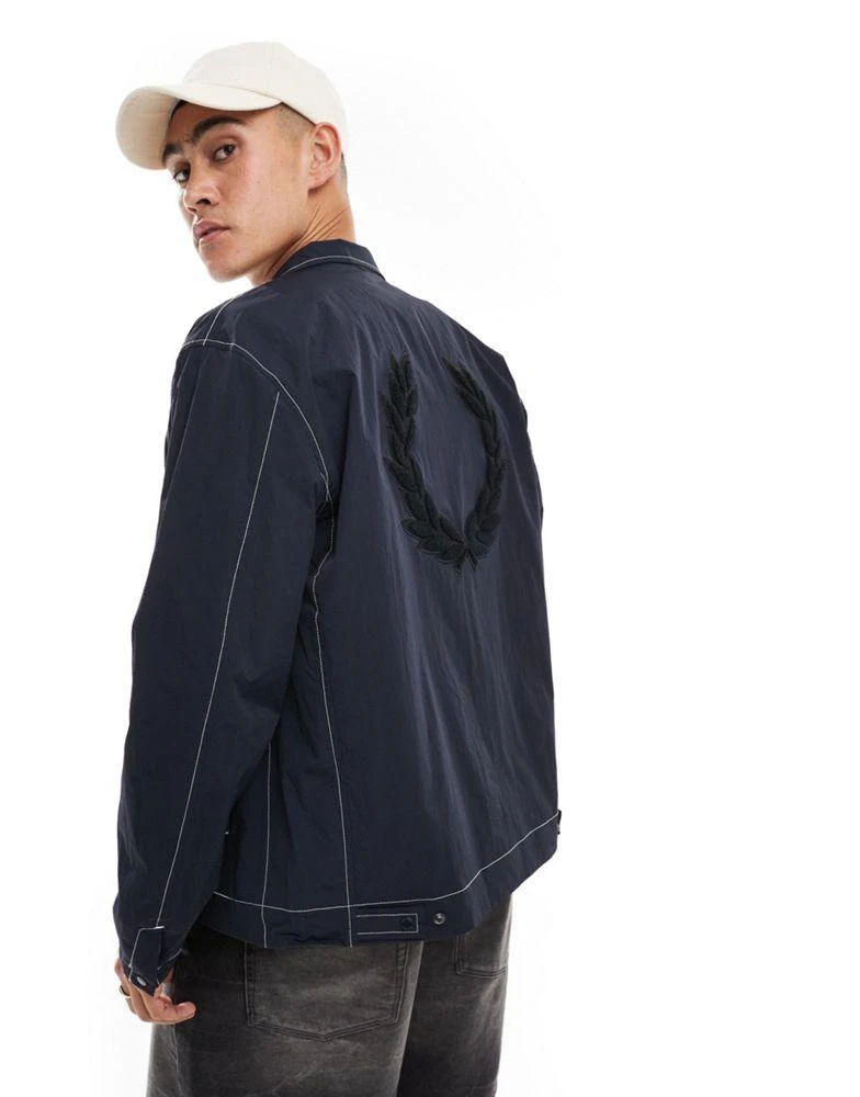 Fred Perry Fred Perry laurel wreath shell jacket in navy 1