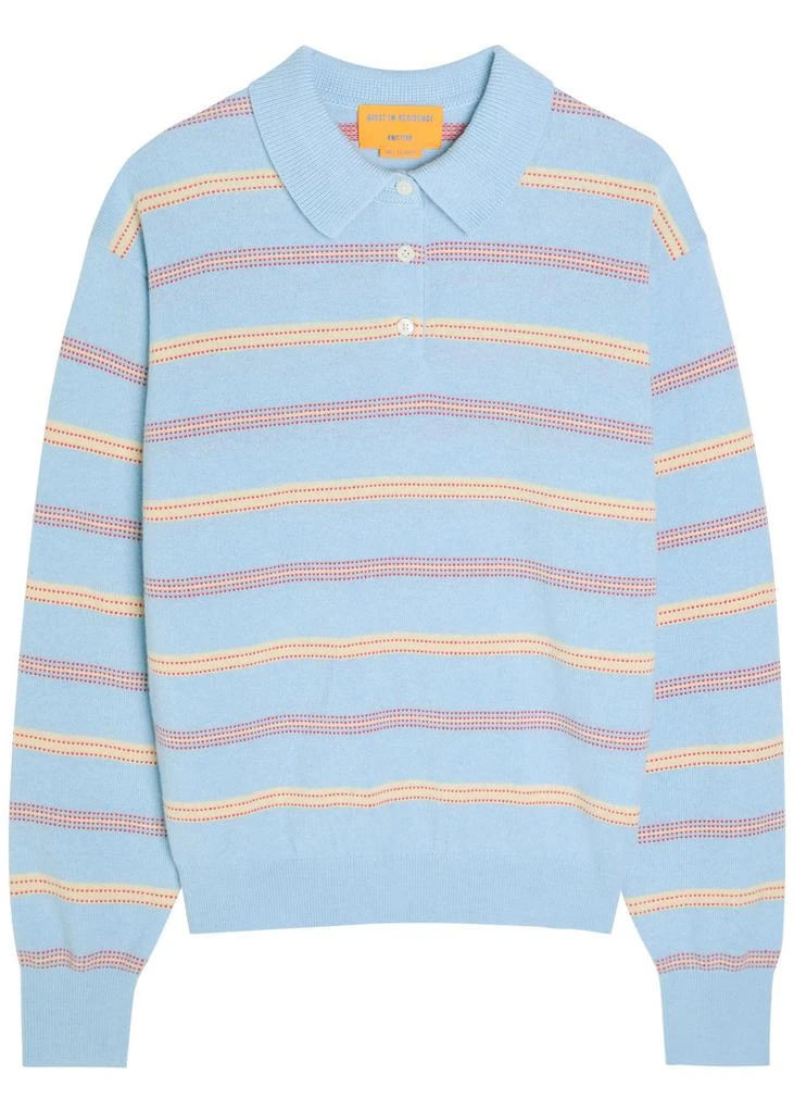Guest In Residence Collegiate striped cashmere polo jumper