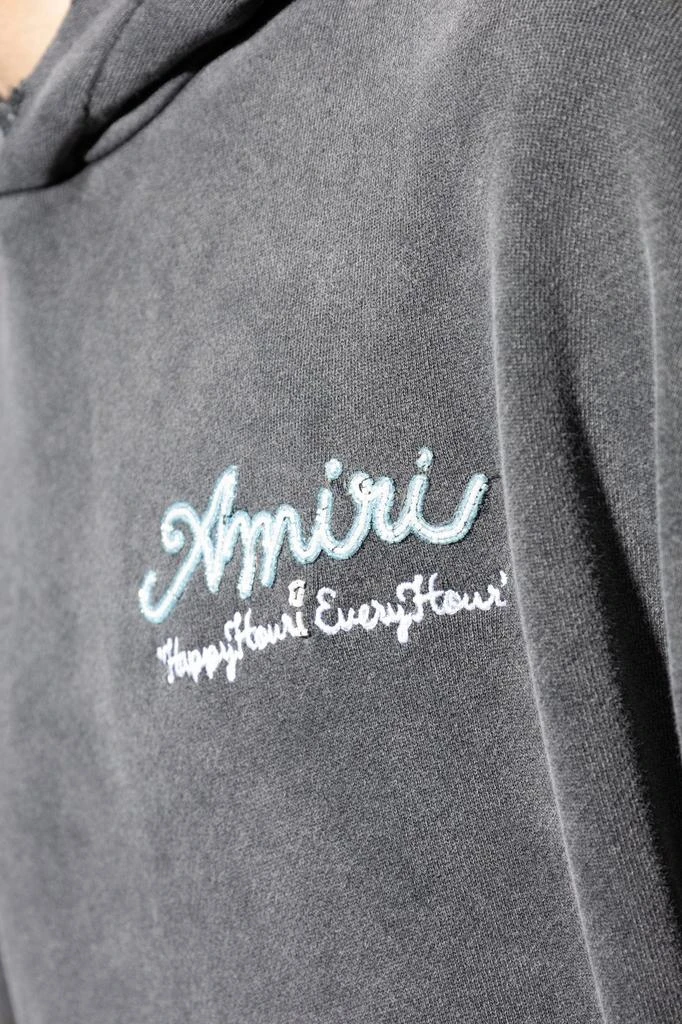 AMIRI Amiri Logo Embellished Vintage Effect Hoodie 4