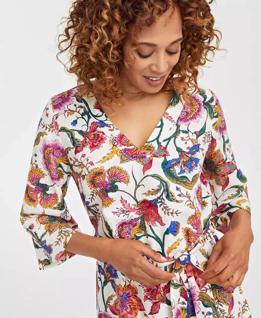 JM Collection Women's Linen-Blend Printed Dress, Exclusively at Macy's 4