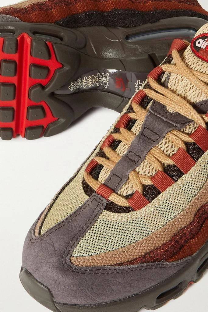 NIKE Air Max 95 Anatomy mesh, canvas and faux suede sneakers 4
