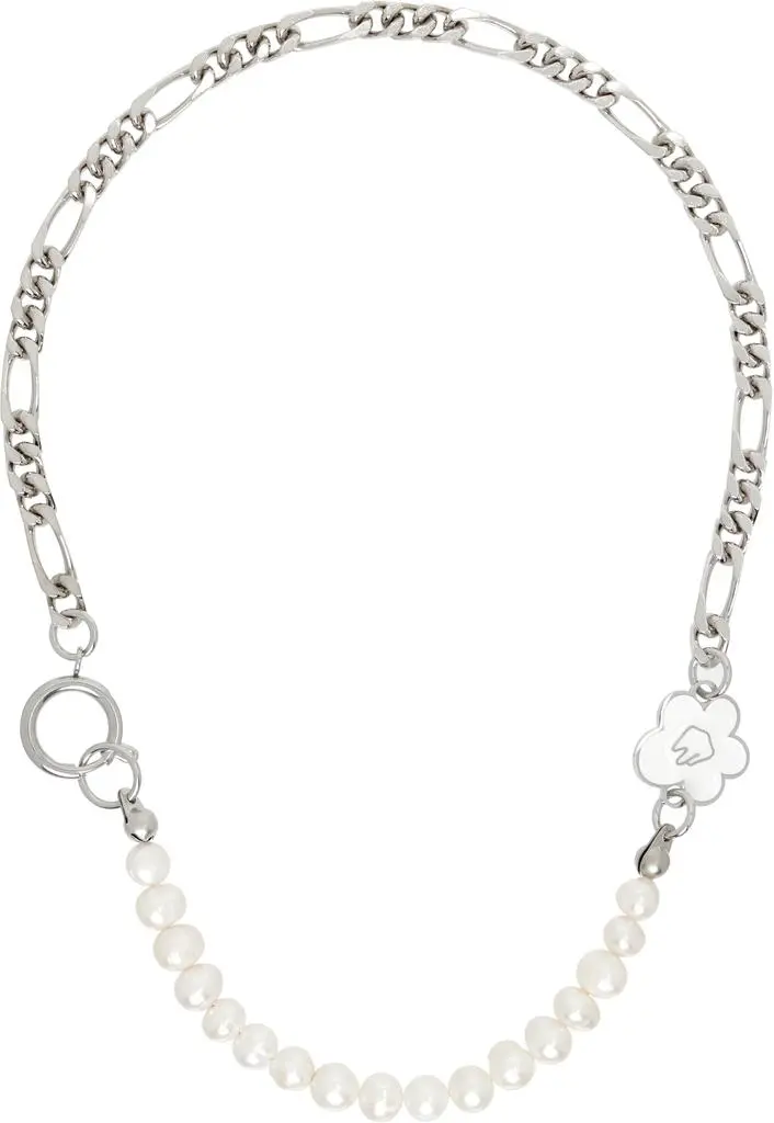 IN GOLD WE TRUST PARIS Flower & Pearl Necklace