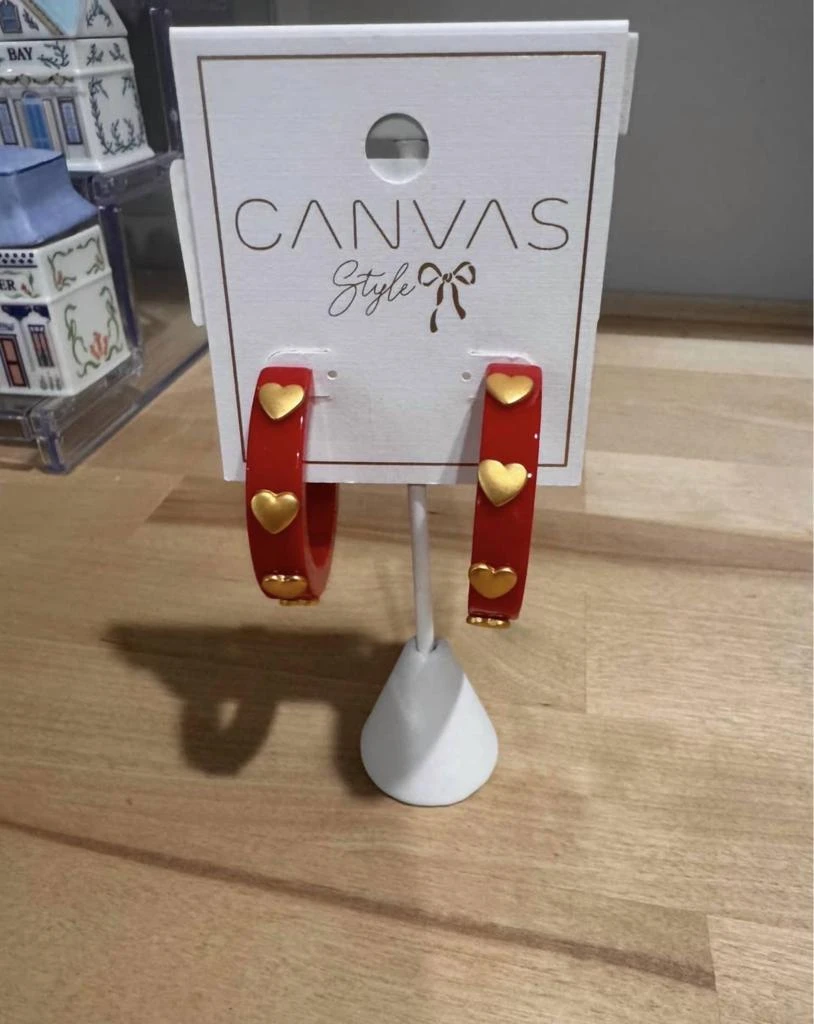 CANVAS Style Canvas Style - Women
s Hoop Heart Earrings 2