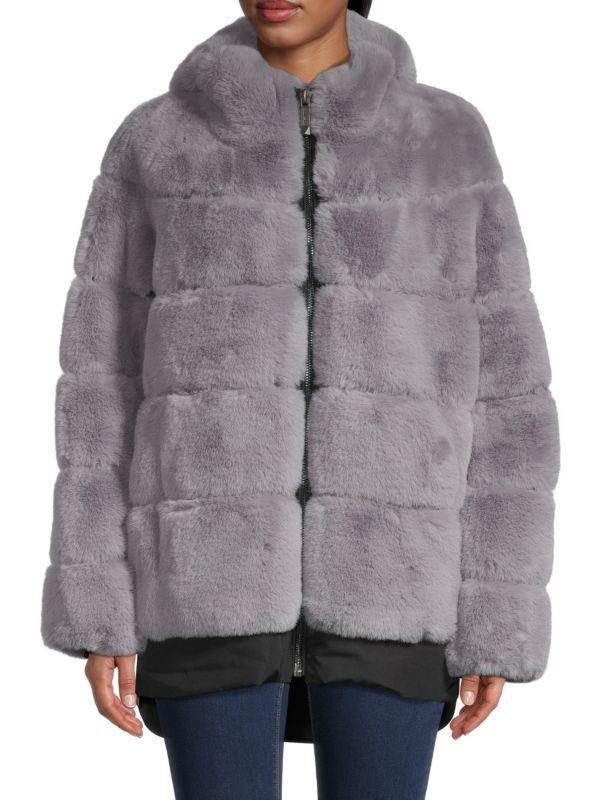 BELLE FARE Hooded Faux Fur Jacket