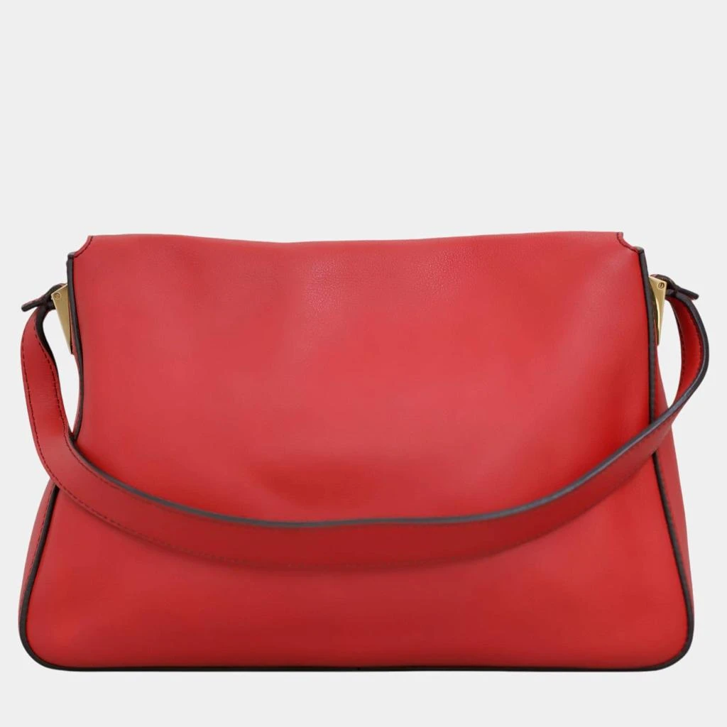 Fendi Fendi Red Leather Mamma Baguette Flap Shoulder Bag 3
