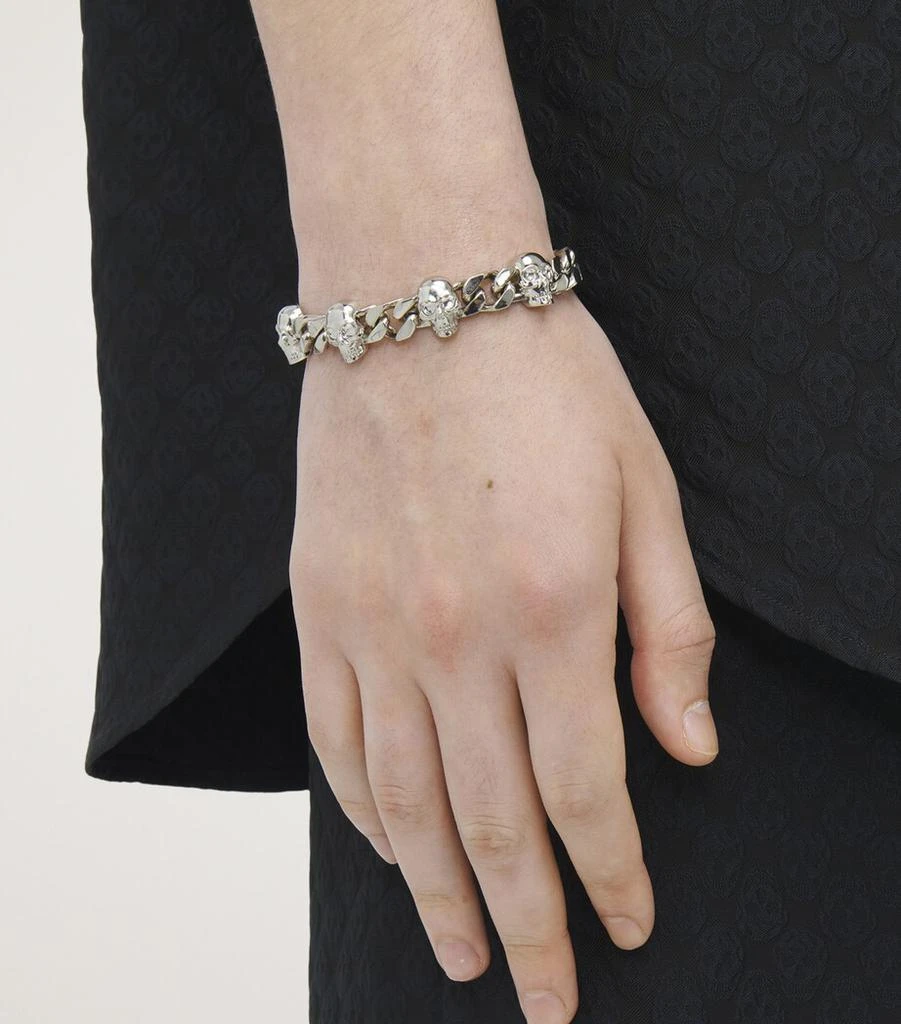 Alexander McQueen Palladium-Plated Skull Chain Bracelet 2