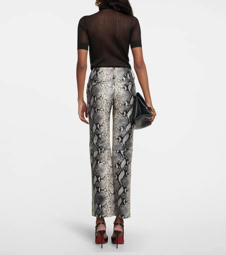 Victoria Beckham Snake-print straight leather pants 3