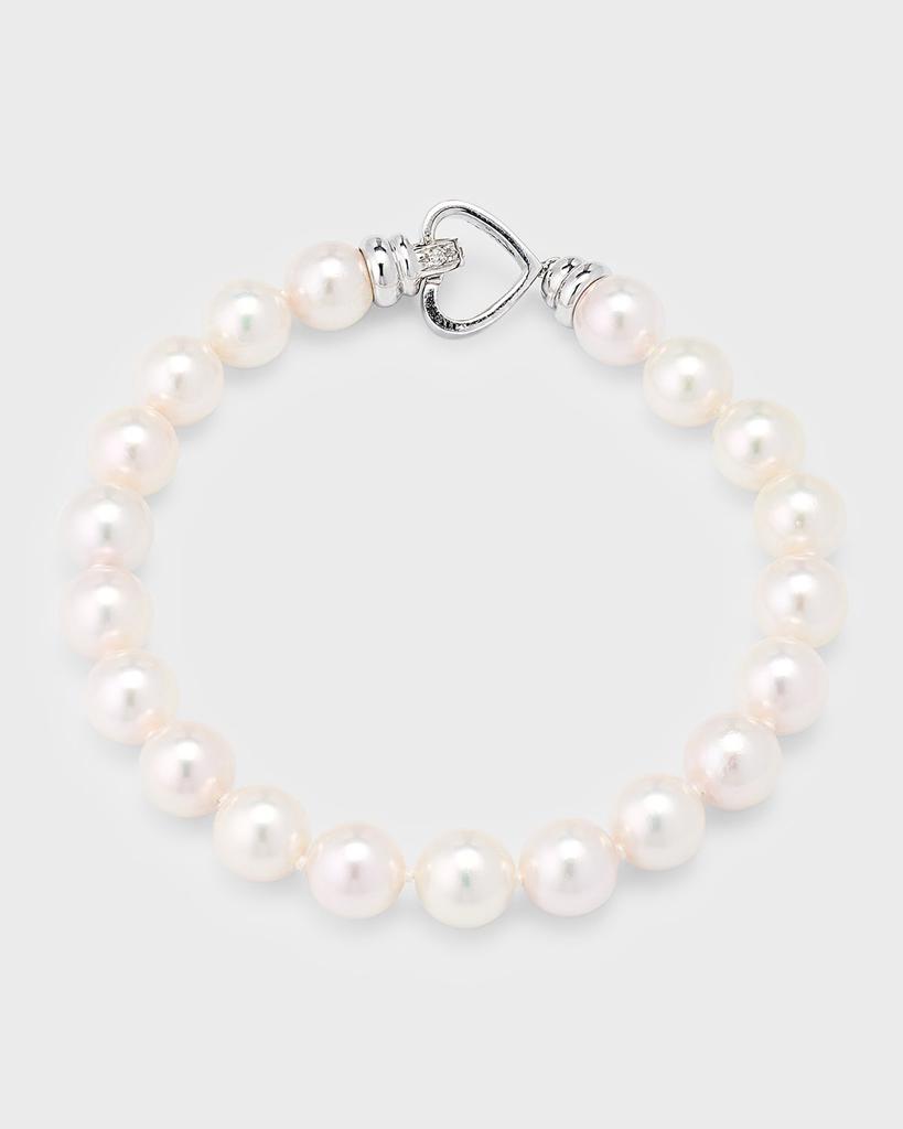 Belpearl 18K White Gold Akoya Pearl Bracelet, 8.5mm