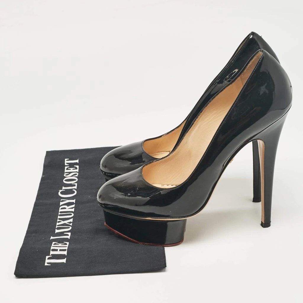 Charlotte Olympia Charlotte Olympia Black Patent Leather Dolly Platform Pumps size 38 9