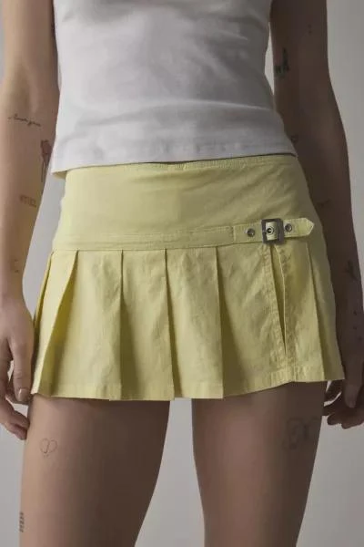 BDG BDG Shaina Belted Linen Micro Mini Skort 2