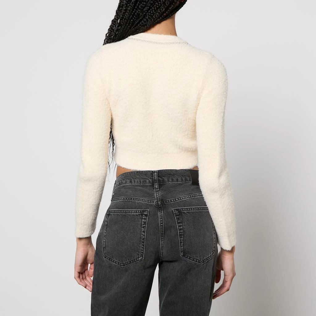 Self Portrait Embellished Brushed Knit Bow Cardigan 2