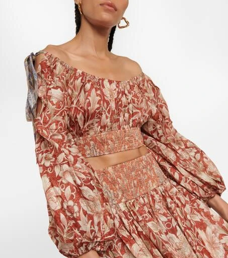 Zimmermann Chintz floral silk crop top 5