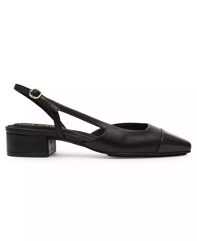 Anne Klein Women's Nia Block Heel Cap Toe Slingback Flats 2