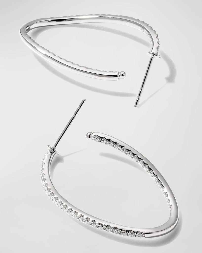 Memoire 18k White Gold Diamond J-Twist Hoop Earrings, 0.99tcw 3