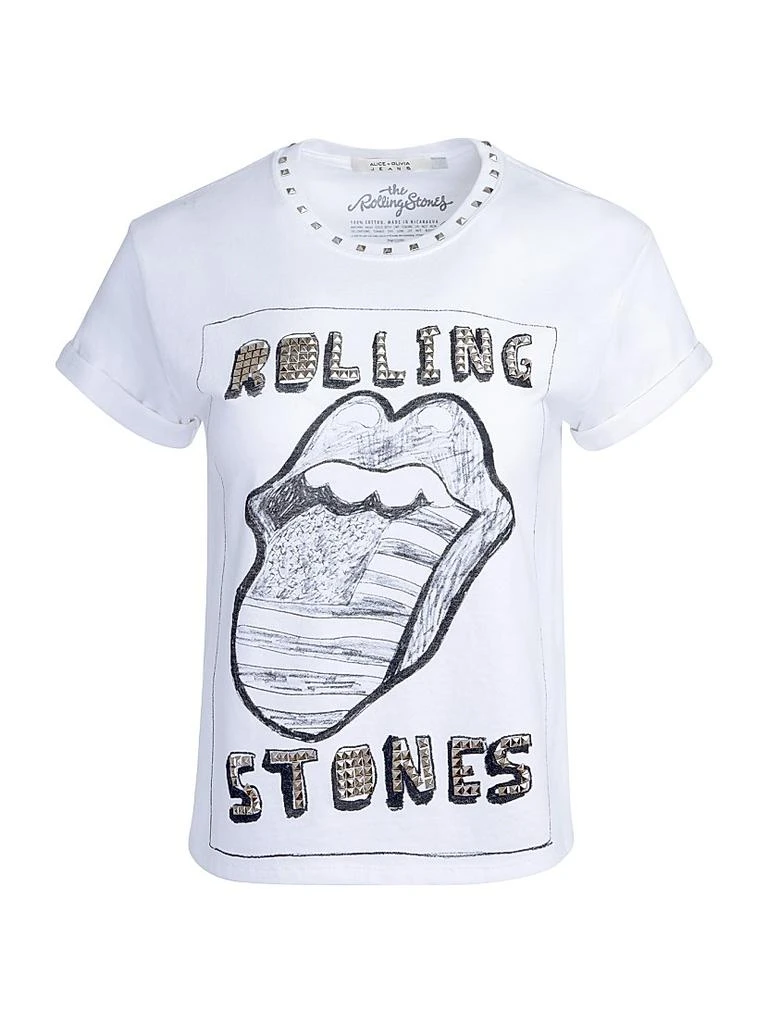 Alice + Olivia Berk Studded Rolling Stones T-Shirt 1