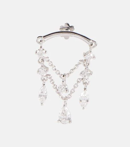 Maria Tash Diamond Drape Chandelier 18kt white gold single earring with diamonds 1