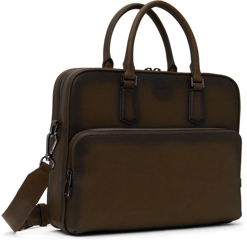 Hugo Boss Brown Leather Briefcase 2