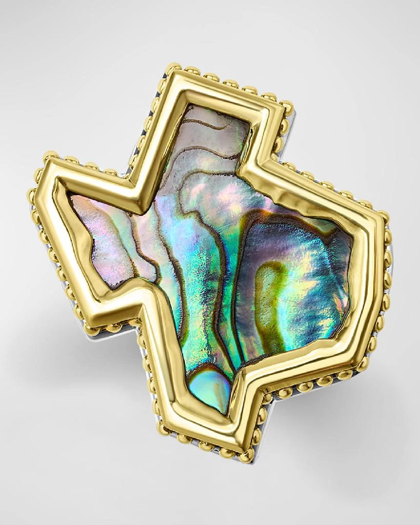 LAGOS Men
s Sterling Silver and 18K Anthem Texas Abalone Ring, 21x23mm