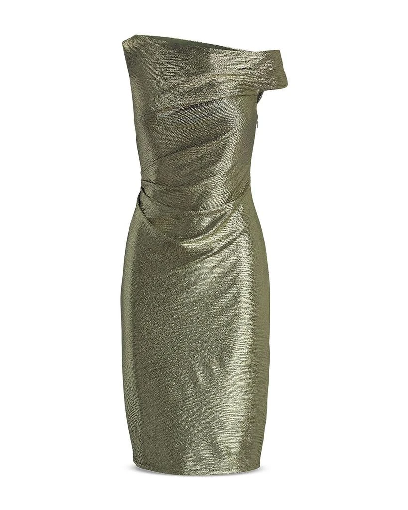 Ralph Lauren Metallic One Shoulder Cocktail Dress 5