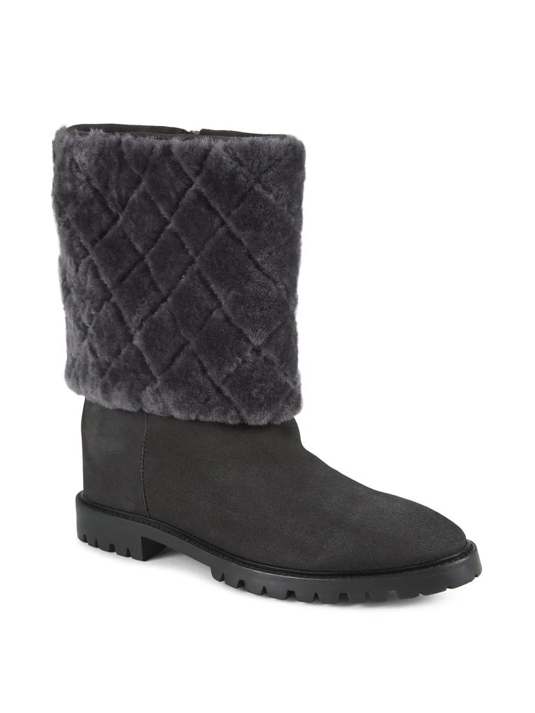 Aquatalia Casandra Shearling Trim Suede Boots 2