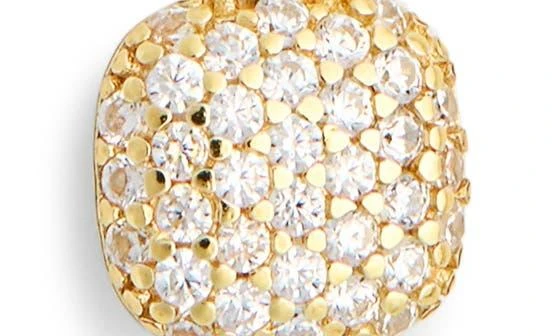 Argento Vivo Sterling Silver Pavè Small Square Pendant Necklace 3