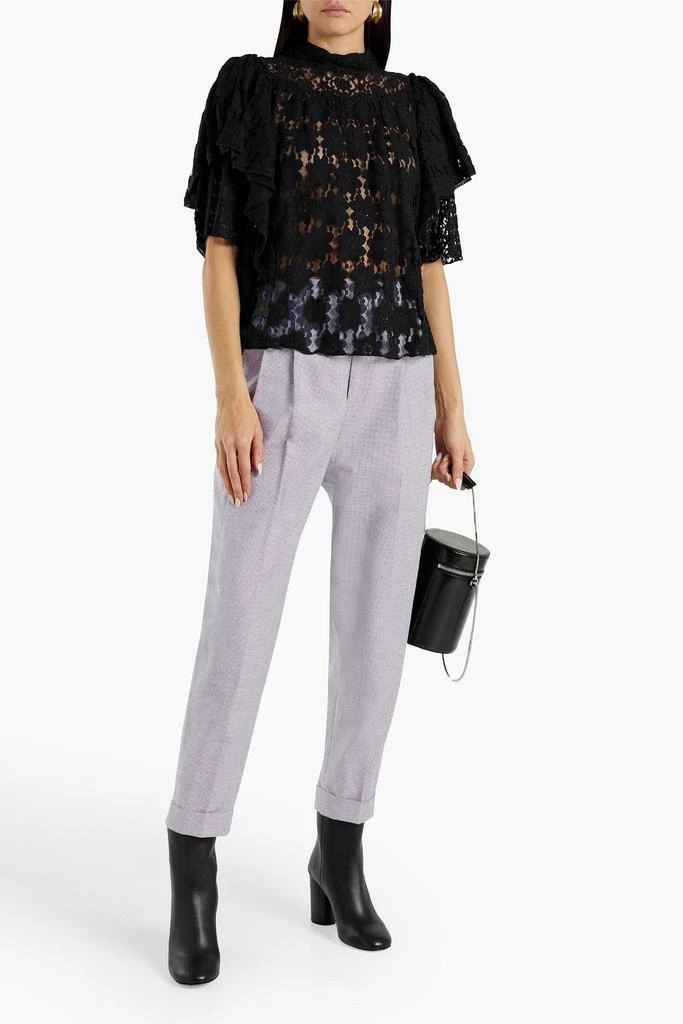 Isabel Marant Étoile Lowea houndstooth cotton and linen-blend tapered pants 2