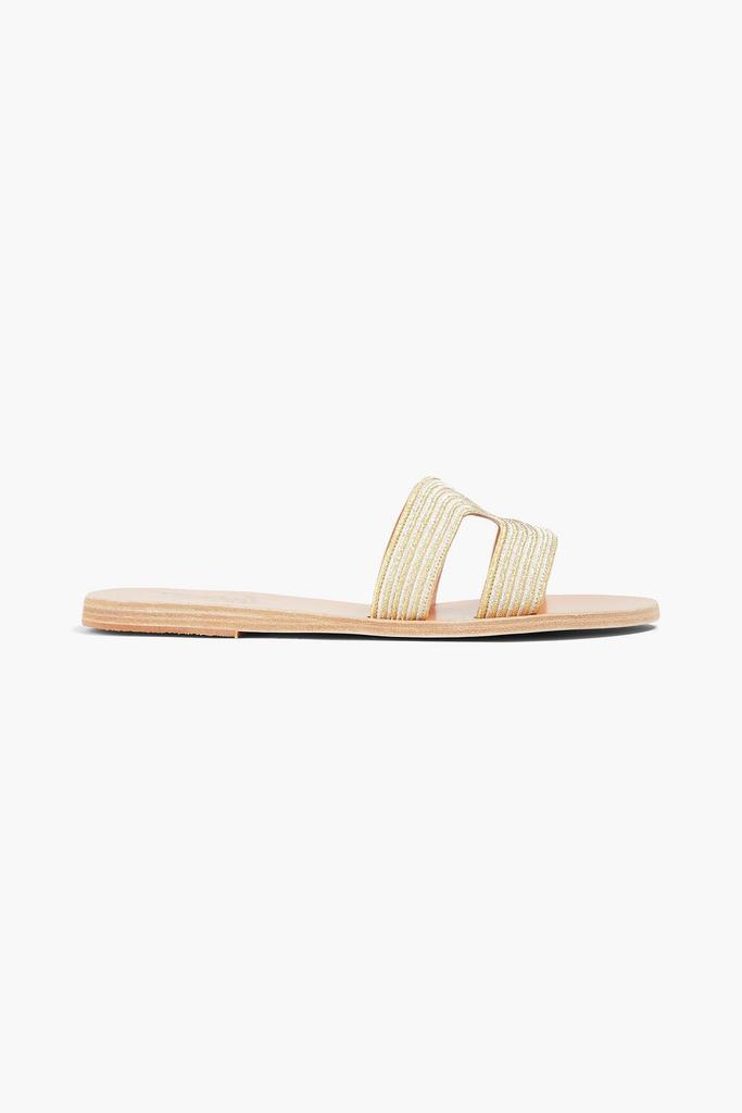 ANCIENT GREEK SANDALS Kentima metallic embroidered leather sandals