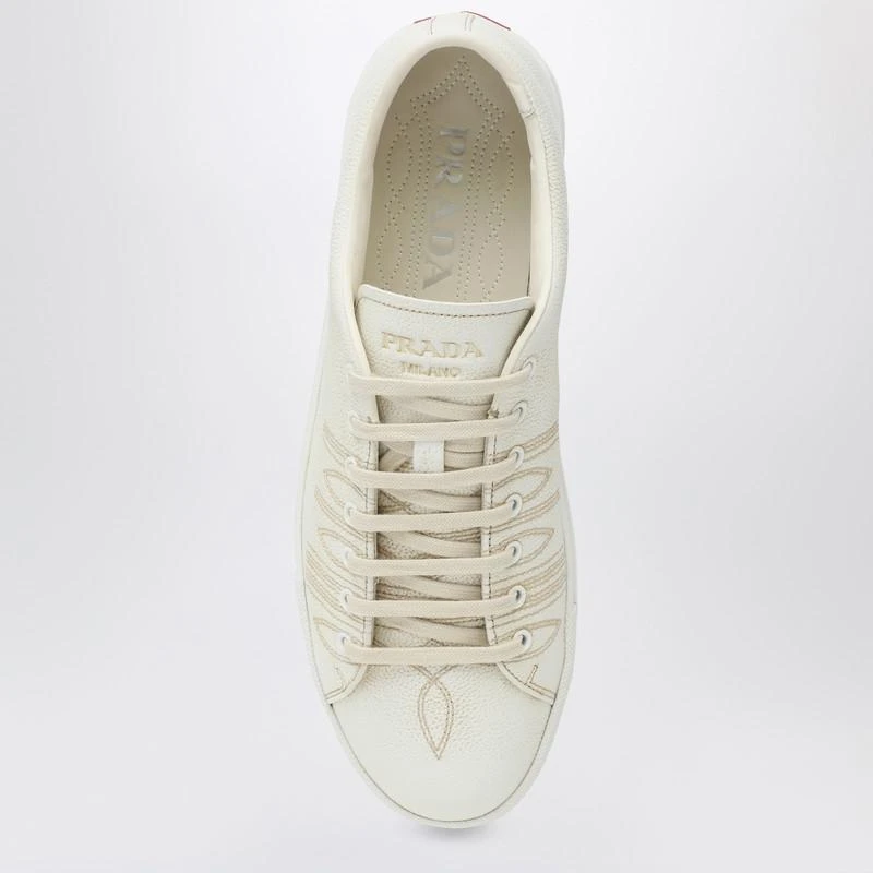 Prada Talc-coloured leather sneakers 3