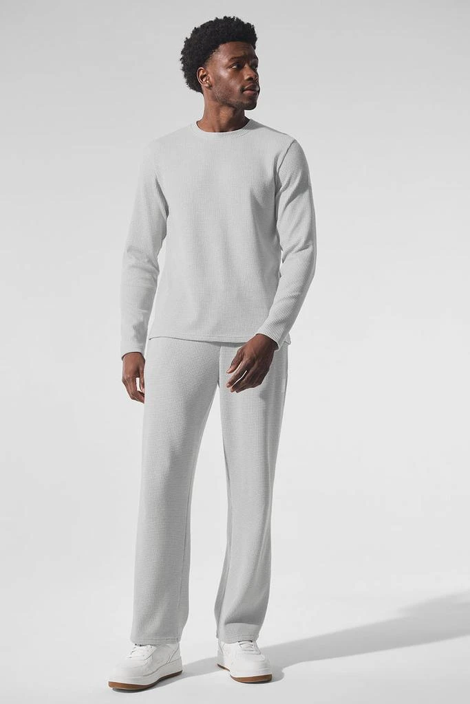 Alo Elevate Waffle Long Sleeve Crew - Athletic Heather Grey 4