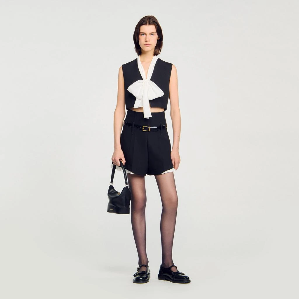 Sandro Bow neck crop top 1