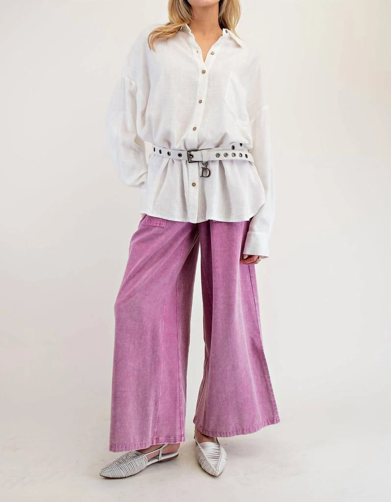 Easel Easel - Wide Leg Ribbed Boho Pants