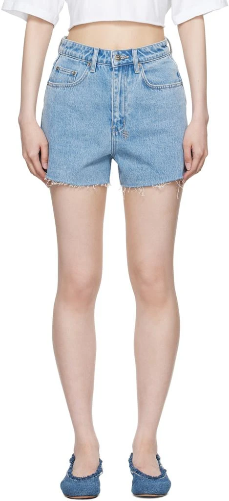 Ksubi Blue Rise N Hi Torn Up Denim Shorts 1