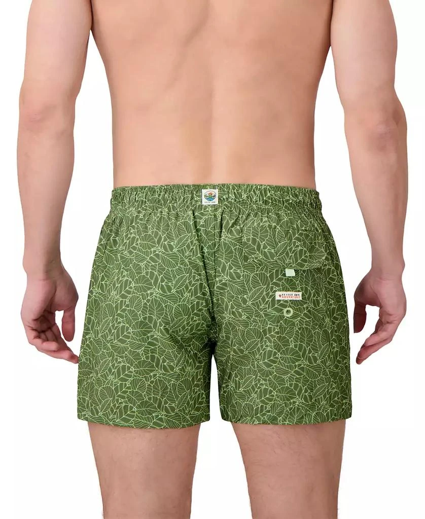 Sunset and Vines Men's Leaf-Pattern Woven Swim Trunks 3