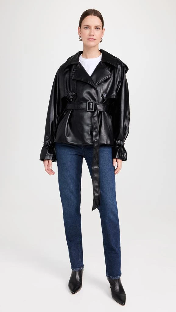 Pixie Market Leather Crop Trench Jacket 4