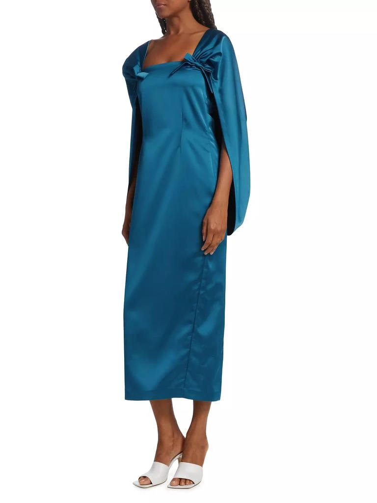 Bernadette August Satin Cape Midi-Dress 3