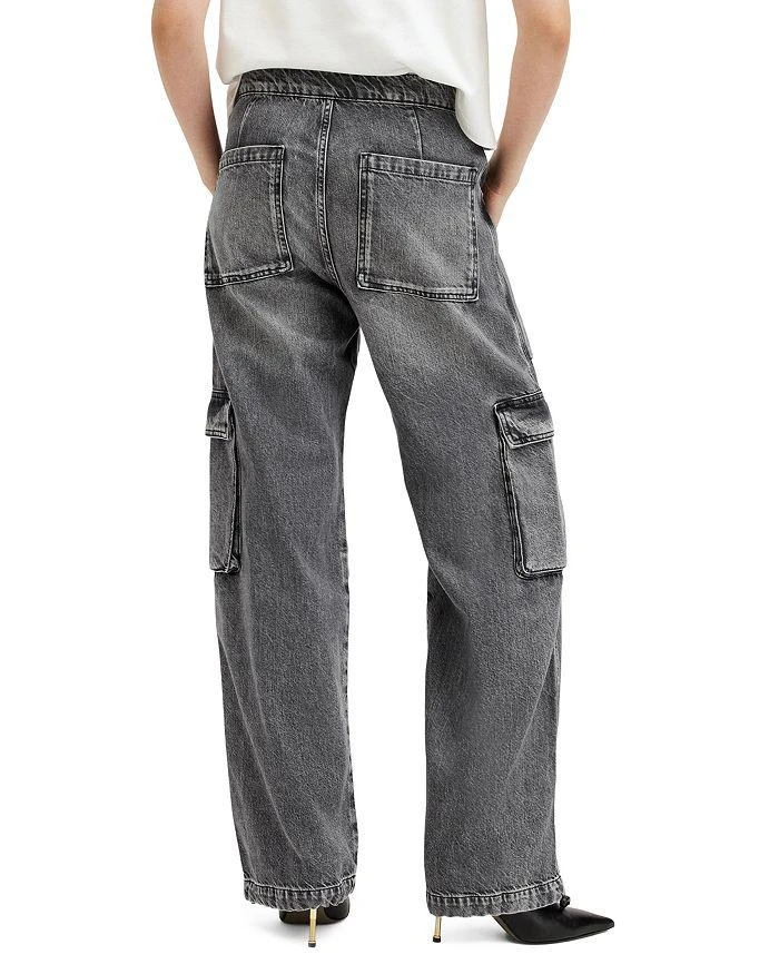ALL SAINTS Echo High Rise Cargo Jeans in Washed Black 3