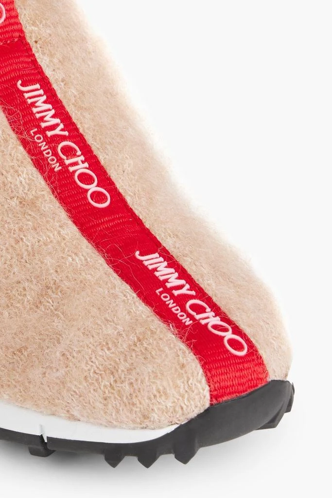 Jimmy Choo Norway brushed stretch-knit slip-on sneakers 4