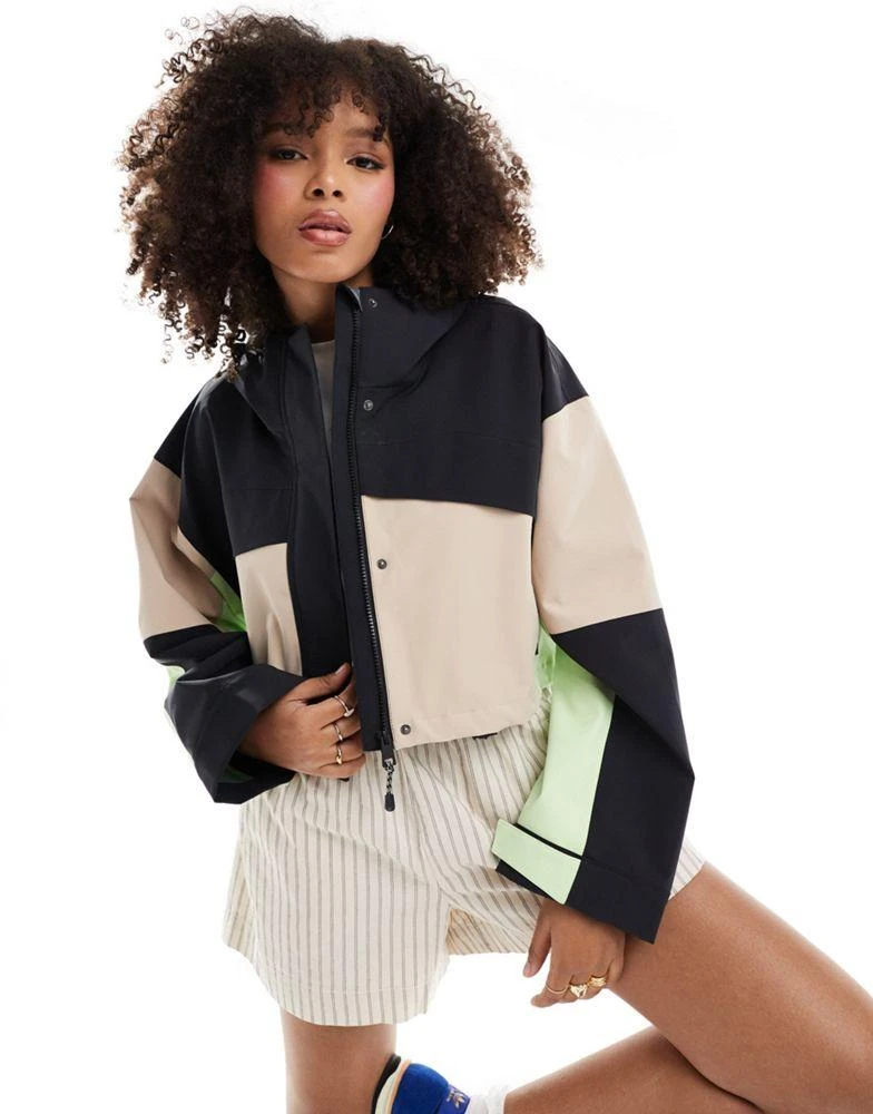 ASOS ASOS DESIGN premium waterproof cropped rain jacket in stone 1