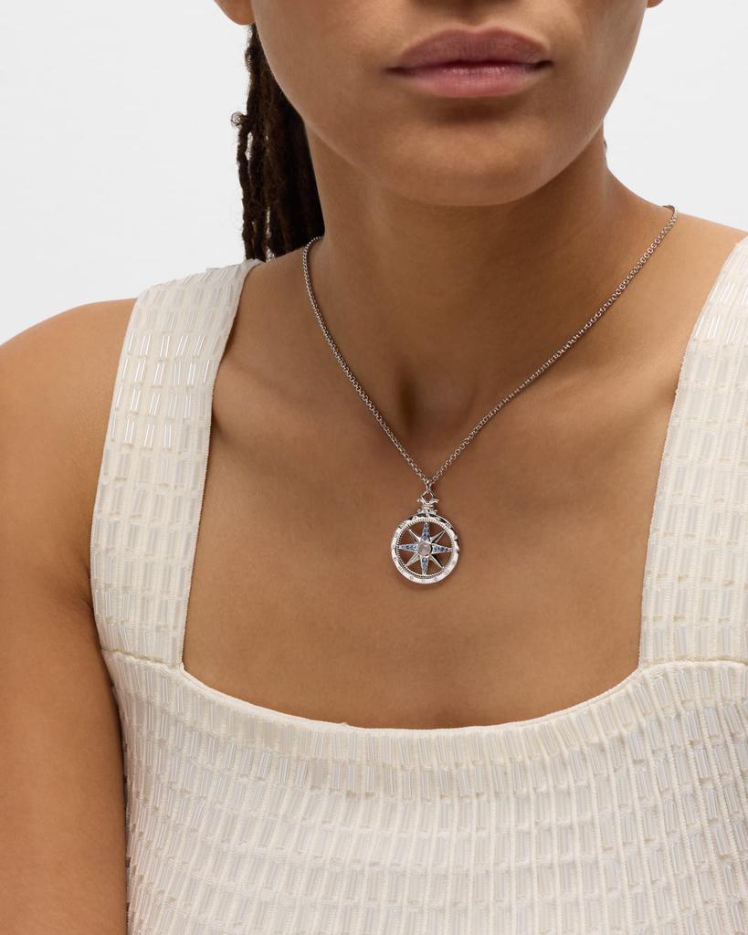 Monica Rich Kosann Sterling Silver Adventure Compass Pendant Necklace