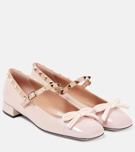 Valentino Rockstud Bow leather ballet flats 1