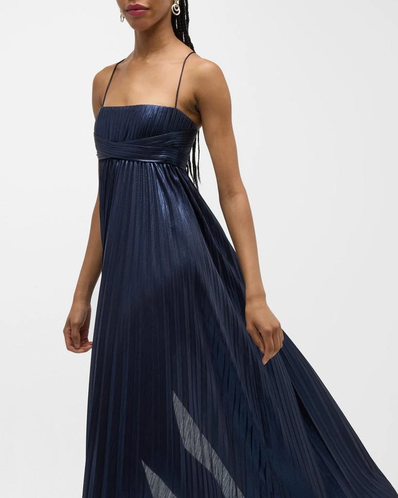 retrofête Zinnia Pleated Metallic Empire Gown 7