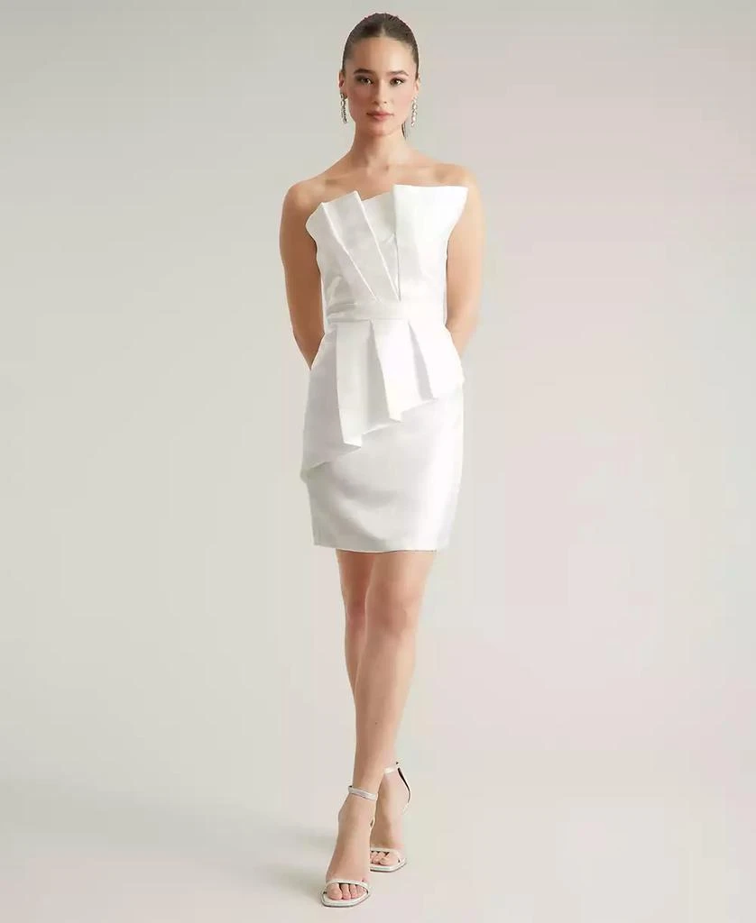 ivy + blu Women's Pleated Bustier Peplum Mini Dress 1
