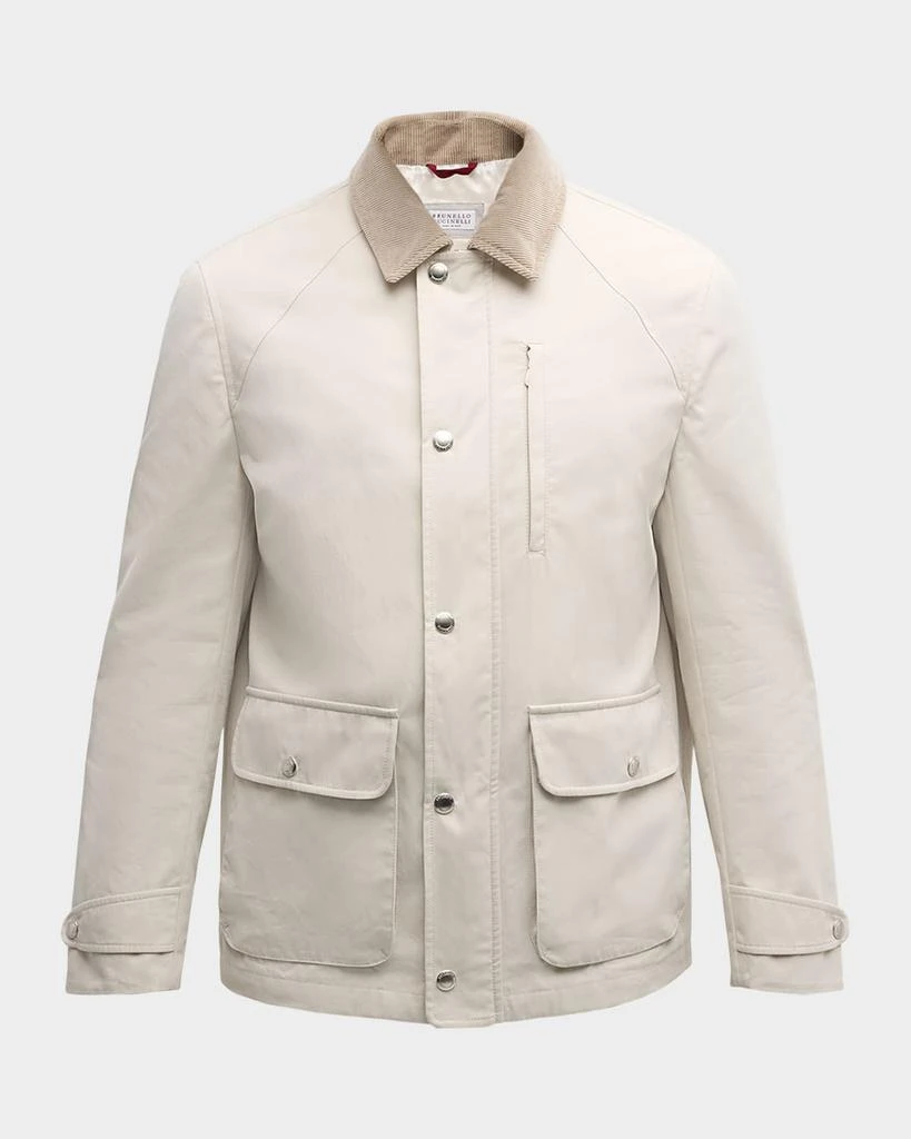 Brunello Cucinelli Men's Corduroy-Lined Cotton Car Coat 1