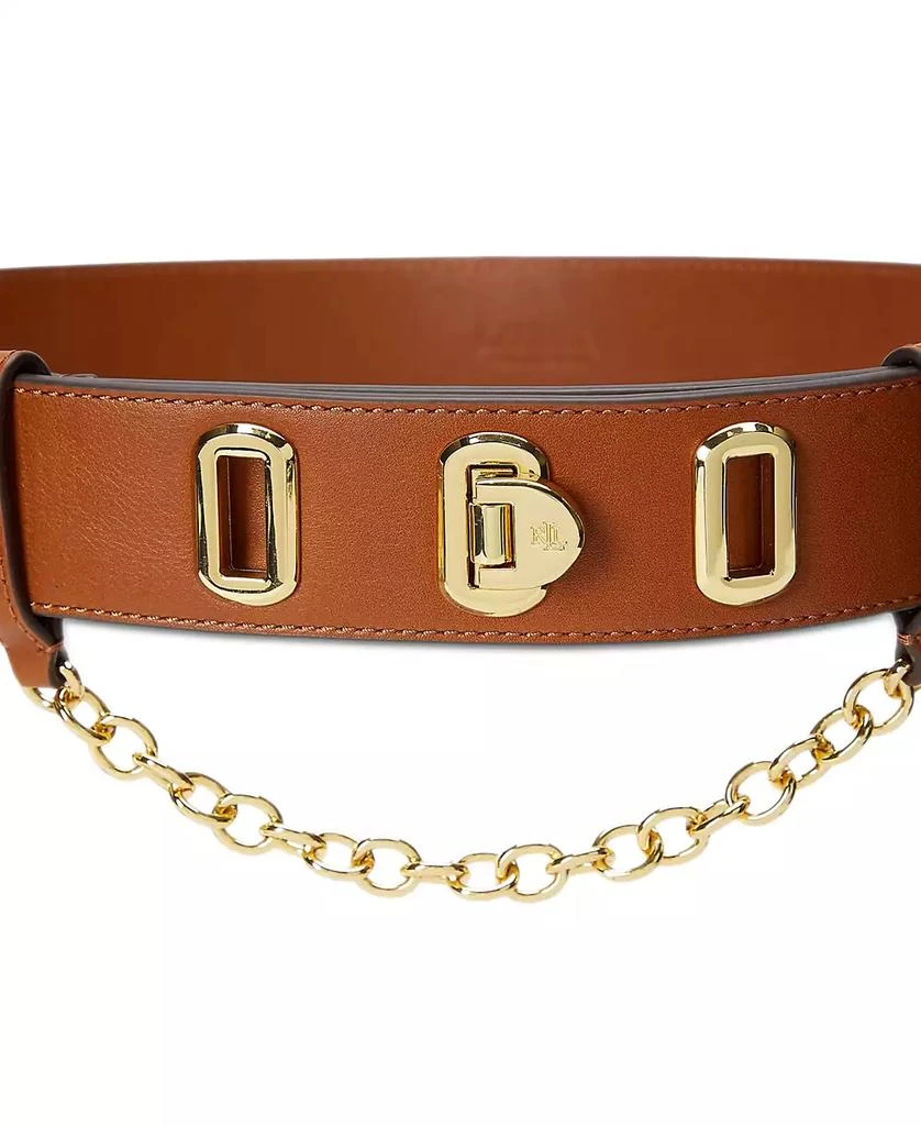 Ralph Lauren Women's Leather Flip Lock Belt 2