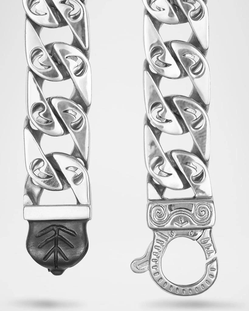 Marco Dal Maso Men
s Flaming Tongue Polished Sterling Silver Wide-Link Bracelet 4