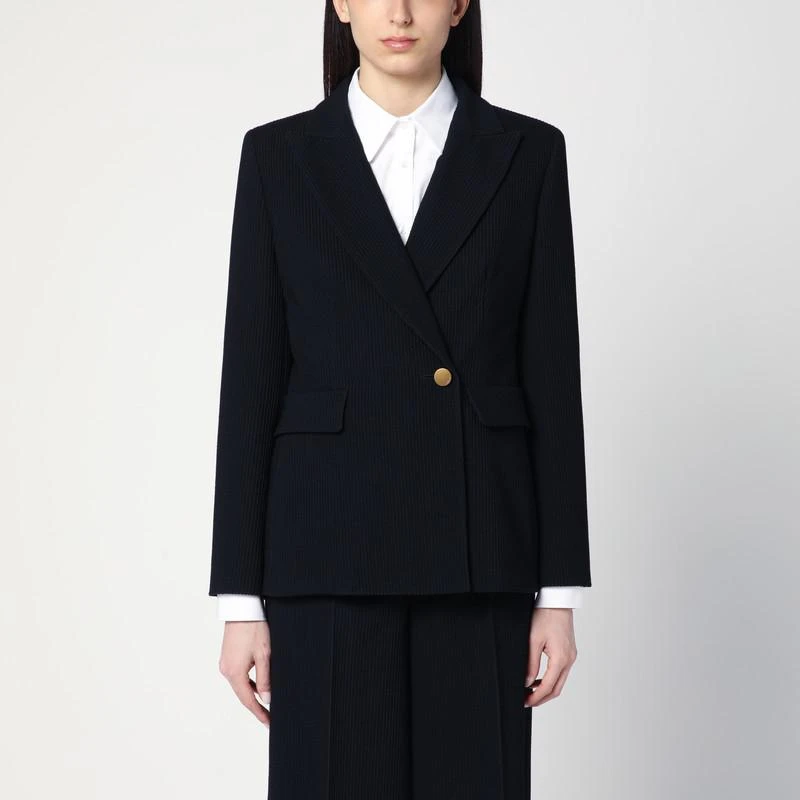 Max Mara Blue jacket in wool gabardine 1
