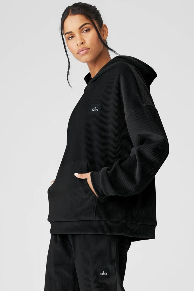 Alo Velour Baller Hoodie - Black 3