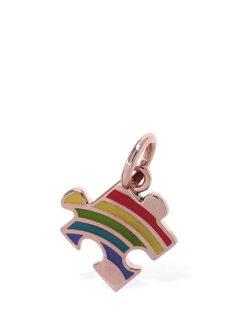 Dodo 9kt Rose Gold Enamel Puzzle Charm